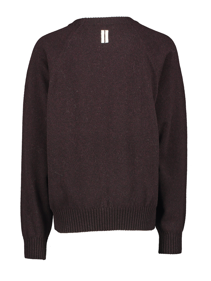 Aubergine kleurige wollen pull met ronde hals Laril Bellerose Boys
