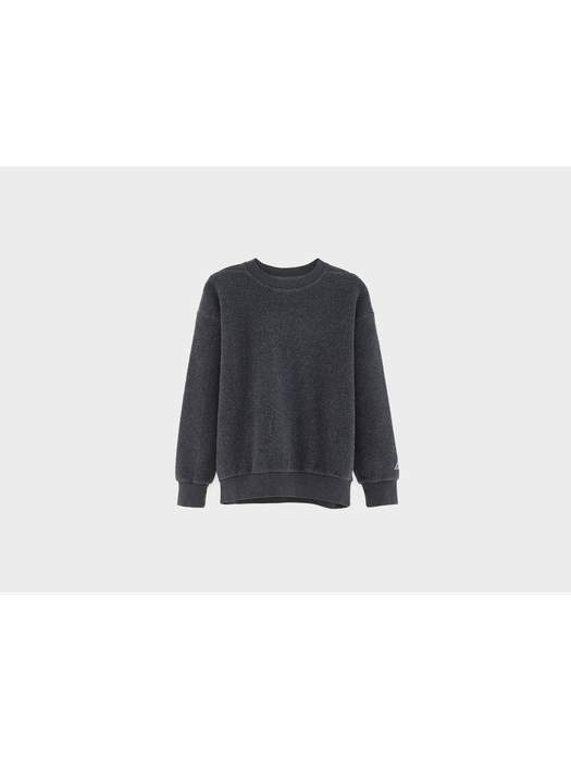 Donkergrijze trui in fleece stof Bellerose