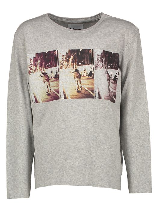 Grijze T-Shirt met lange mouwen afgewerkt met fotoprint Bellerose