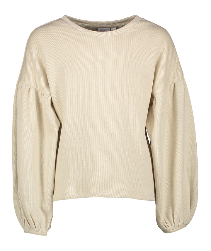 Beige t-shirt in ribbel met porfmouw Name It 