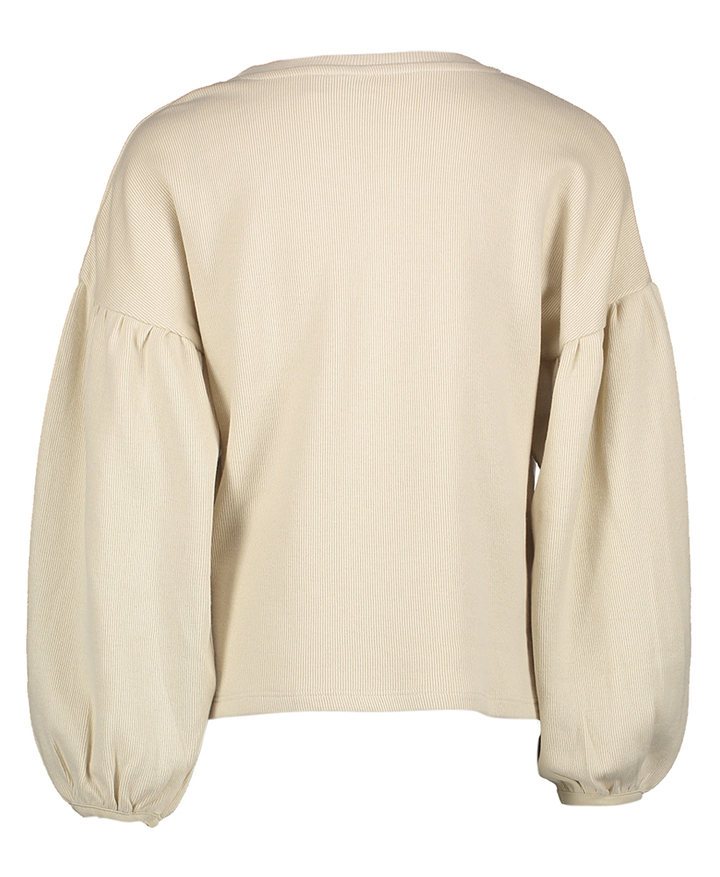 Beige t-shirt in ribbel met porfmouw Name It 