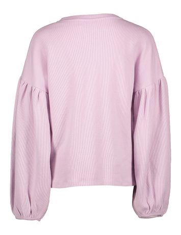 Roze t-shirt in ribbel met pofmouw Name It 