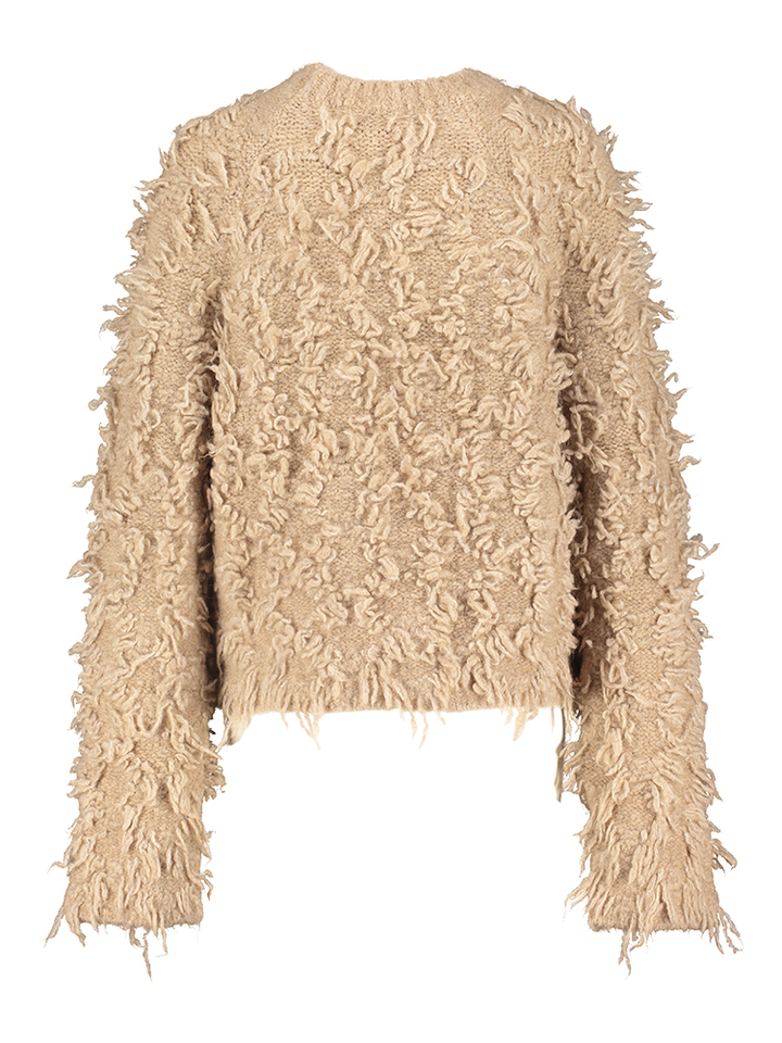 Beige gebreide trui met franjes Kenia Collectors Club