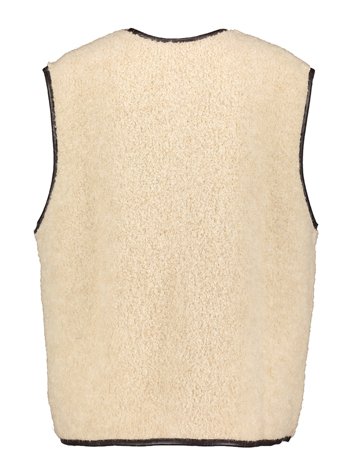 Lichtbruine teddy gilet met knopen Kyoto Collectors Club