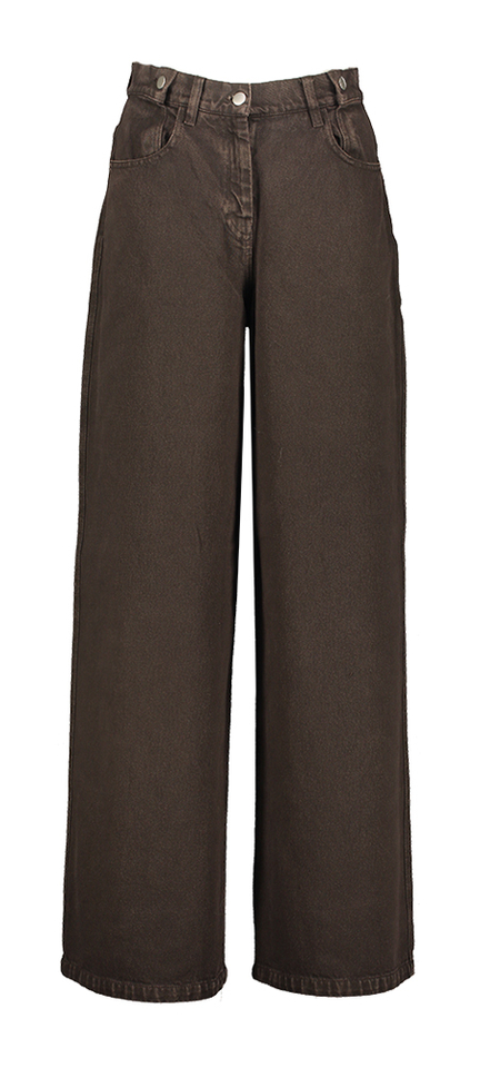 Bruine wide fit jeans met hoge taille Collectors Club 