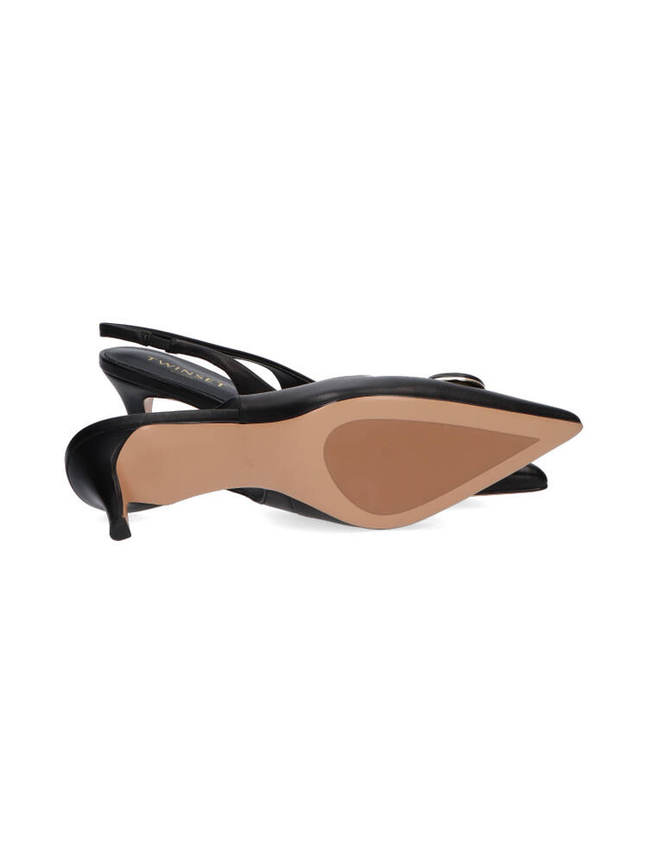 Zwarte slingbacks met hak Twinset 
