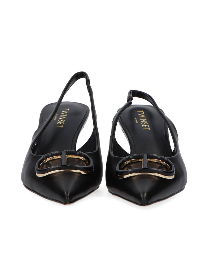 Zwarte slingbacks met hak Twinset 