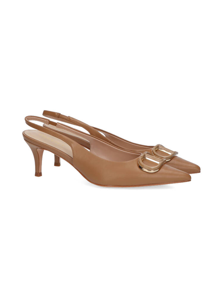 Camel slingbacks met hak Twinset