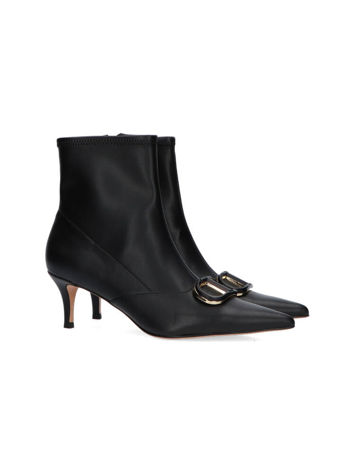 Zwarte korte laarzen met gouden detail Twinset 