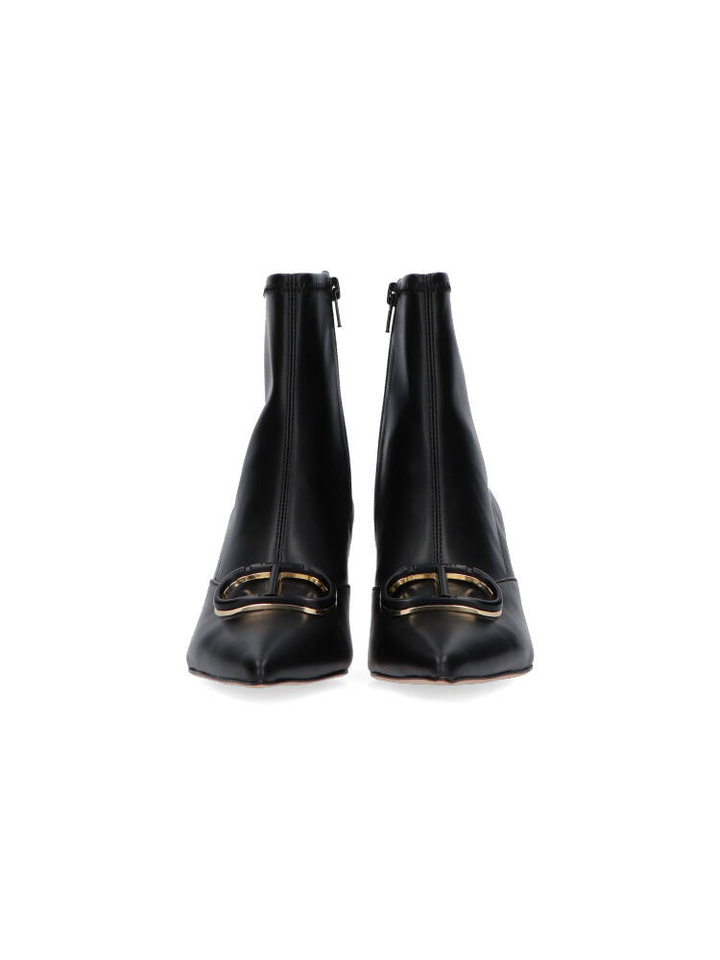 Zwarte korte laarzen met gouden detail Twinset 