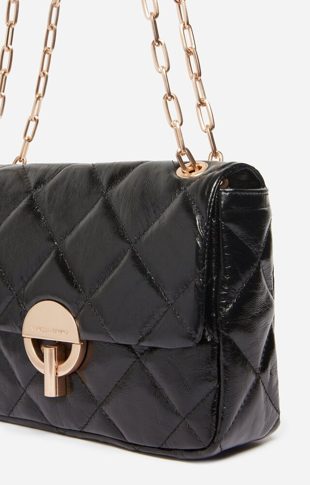 Zwarte glanzende lederen handtas Grand Moon Vanessa Bruno