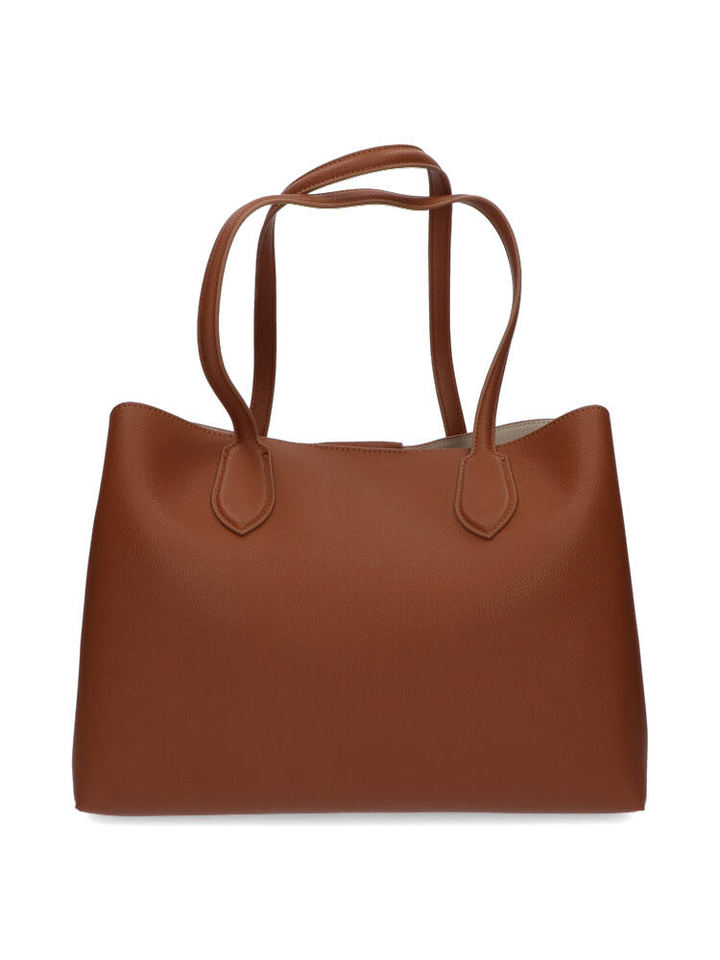 Camel kleurige handtas met logo Twinset 