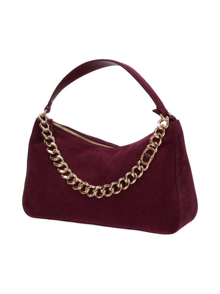 Bordeaux kleurige suede handtas Twinset