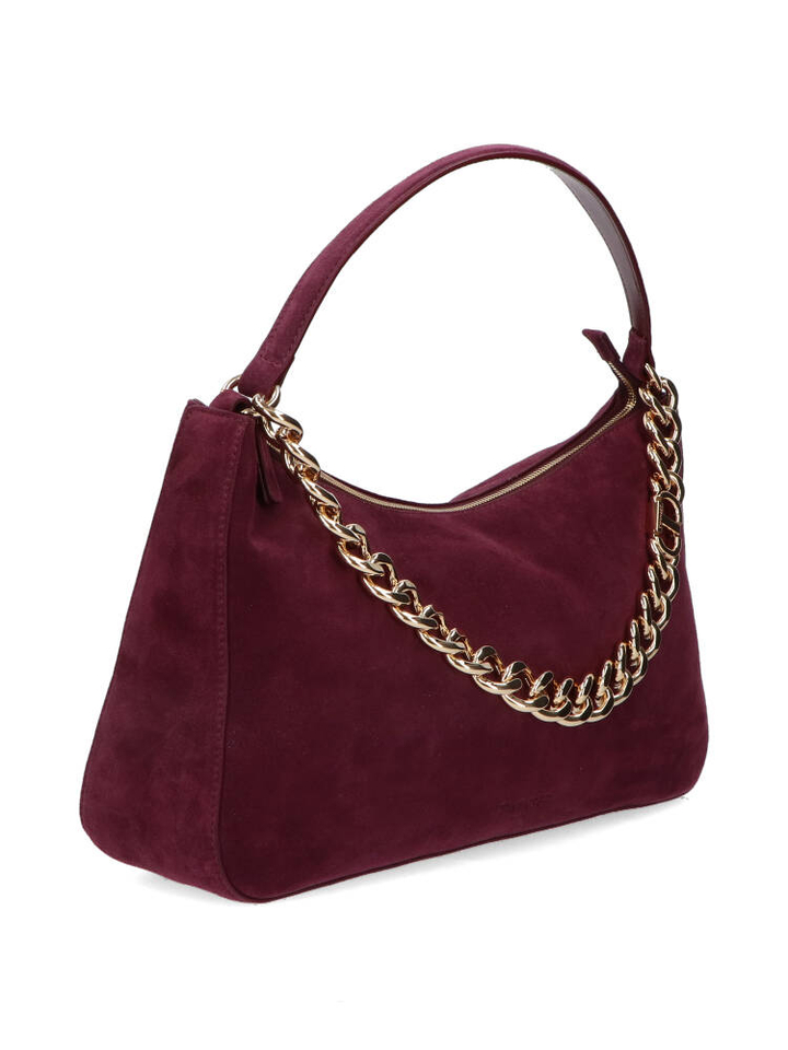 Bordeaux kleurige suede handtas Twinset