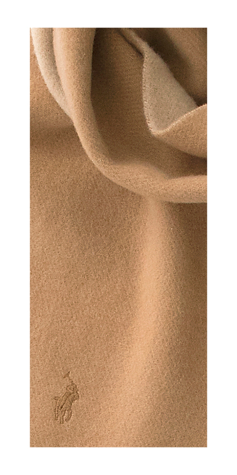 Beige wollen sjaal met franjes Ralph Lauren 