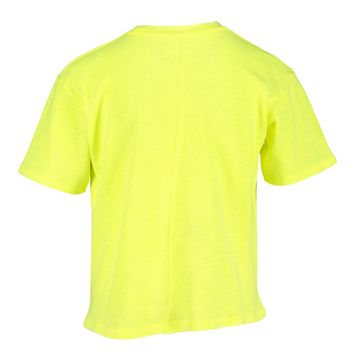 Fluo gele t-shirt in badstof met ronde hals American Vintage