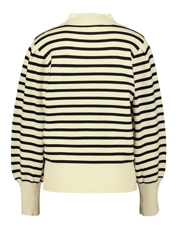 Ecru pull met zwarte horizontale strepen Yasfonny Y.A.S