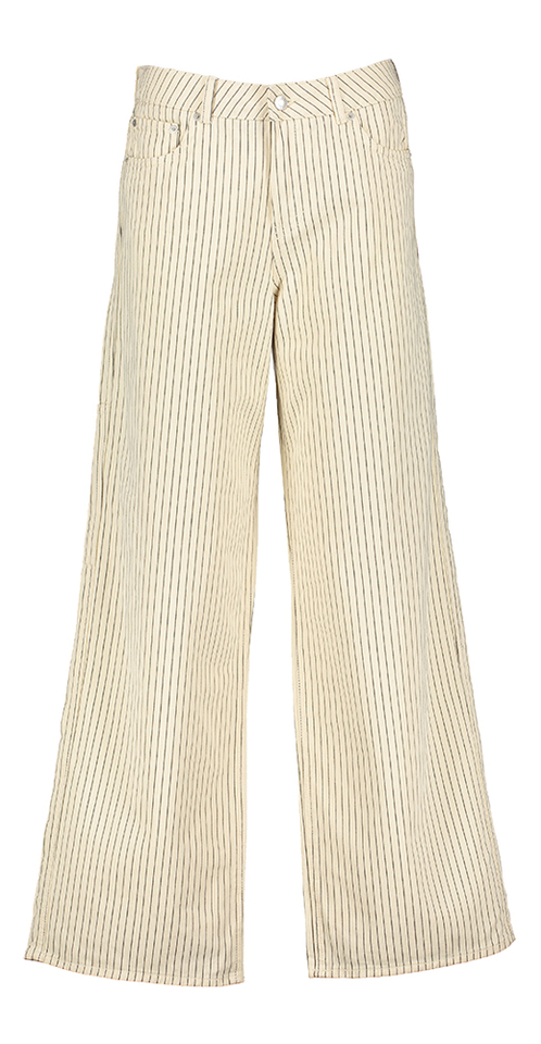 Beige broek met zwarte krijtstreep JJXX