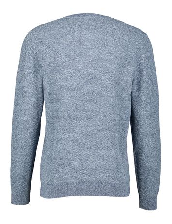 Blauwkleurige katoenen pull met ronde hals Selected