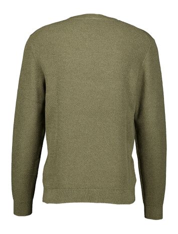 Groenkleurige katoenen pull met ronde hals Selected