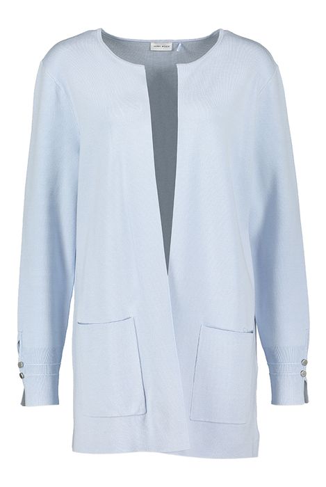 Lichtblauwe openvallende gilet met zakken Gerry Weber