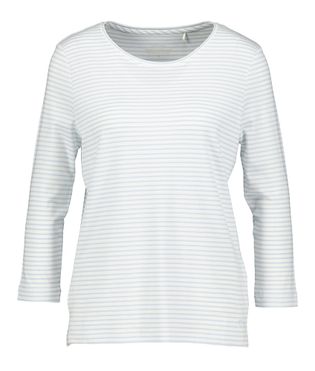 Gerry Weber Ecru en blauw gestreepte t-shirt met lange mouwen