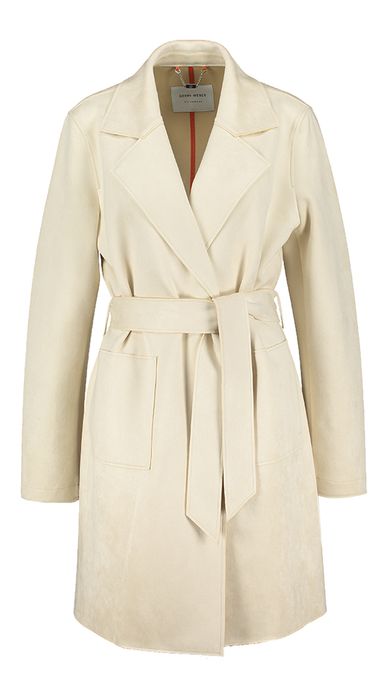 Beige openvallende vest in daim stof Sandshell Gerry Weber