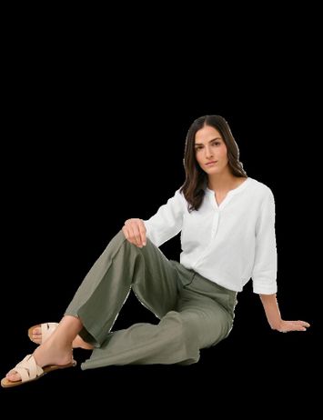 Kaki groene linnen broek Gerry Weber 