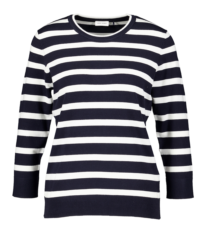 Night sky off gestreepte trui met ronde hals Gerry Weber