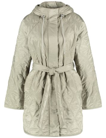 Lichtgroen kleurige padded jas met kap Gerry Weber