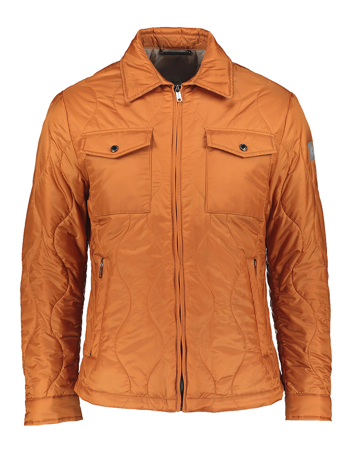 Oranje jas met opgestikte zakken vooraan Ms Hamilton Milestone