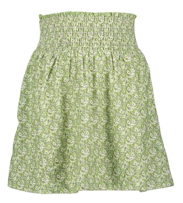 Groene korte rok in bloemenmotief Name It