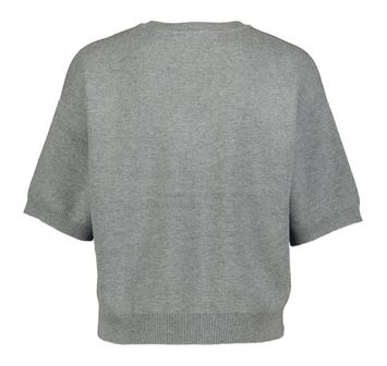 Grijze pull met V-hals en korte mouwen Selected