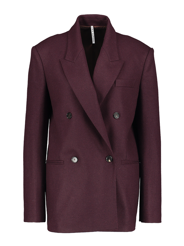 Paarse jas in cashmere Liviana Conti