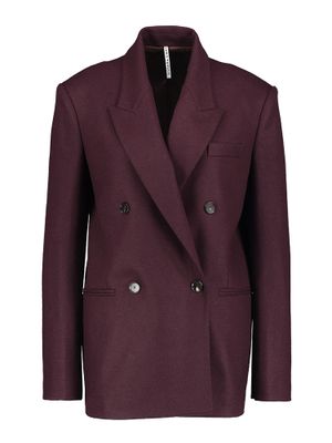 Paarse jas in cashmere Liviana Conti