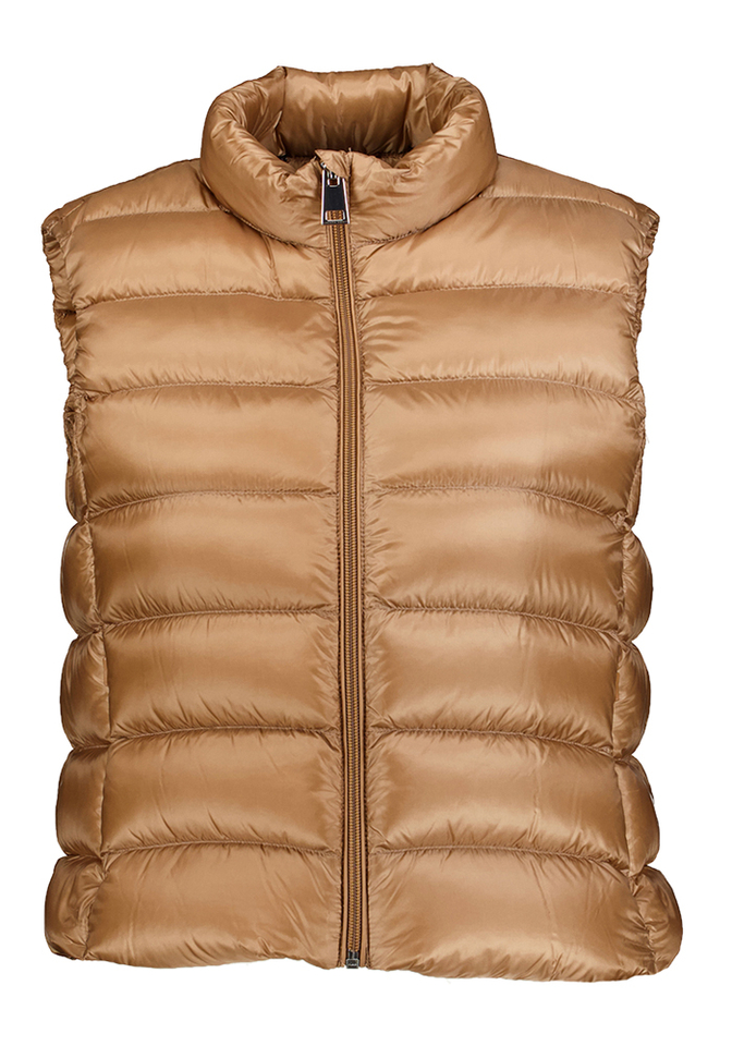 Licht bruine korte bodywarmer Liviana Conti