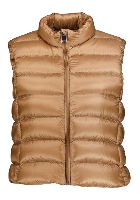 Licht bruine korte bodywarmer Liviana Conti