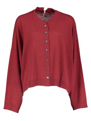 Bordeaux cardigan met knopen Liviana Conti