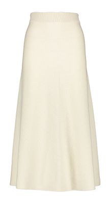 Creme kleurige gebreide rok in cashmere Liviana Conti
