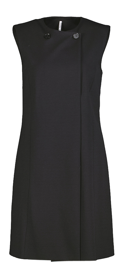Zwarte korte mouwloze jurk met split vooraan Liviana Conti