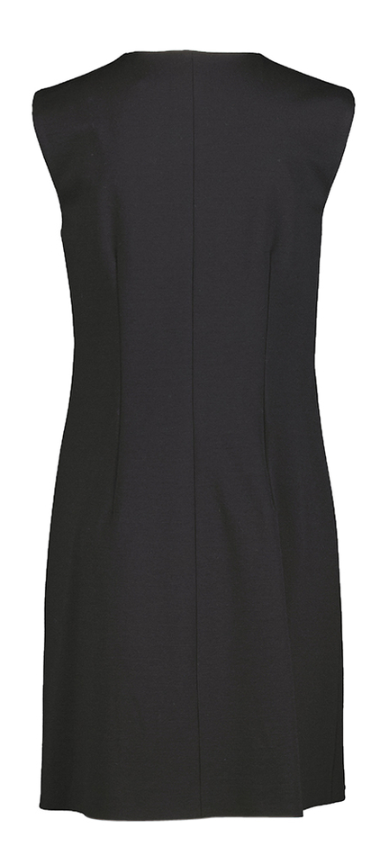 Zwarte korte mouwloze jurk met split vooraan Liviana Conti