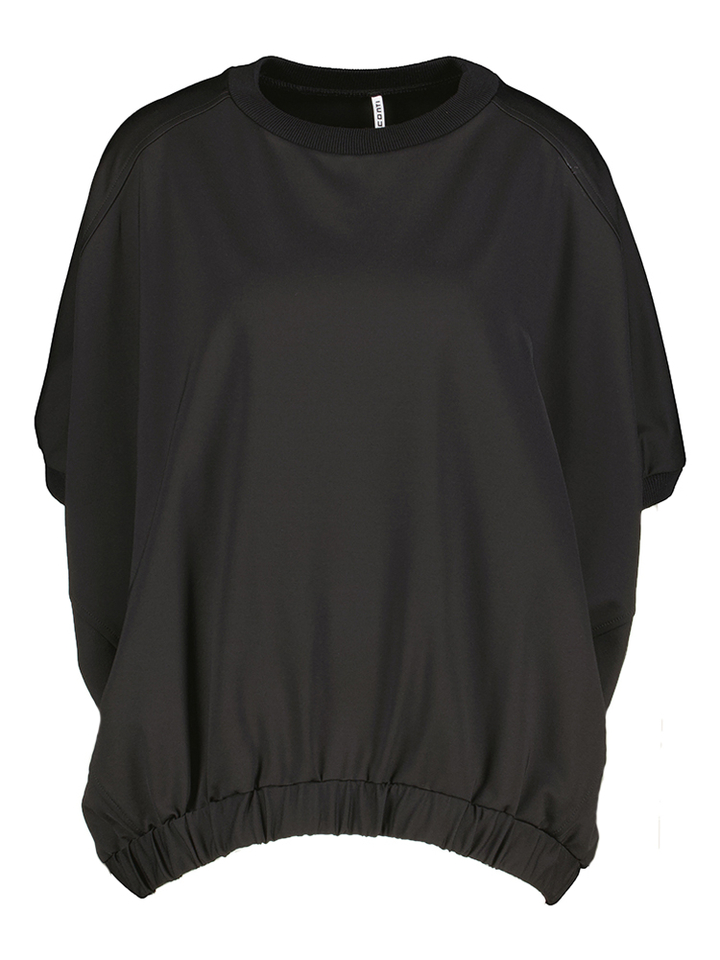 Zwarte oversized bloes met elastiek onderaan Liviana Conti 