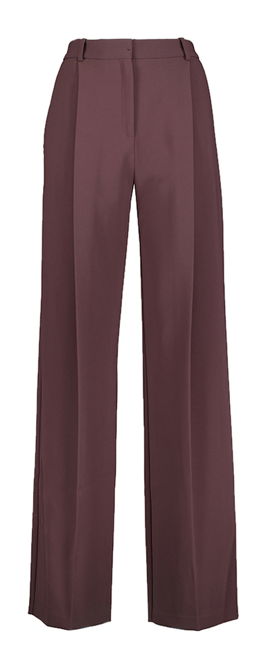 Aubergine kleurige geklede broek met bandplooien Elisabetta Franchi