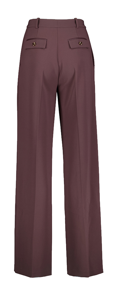 Aubergine kleurige geklede broek met bandplooien Elisabetta Franchi