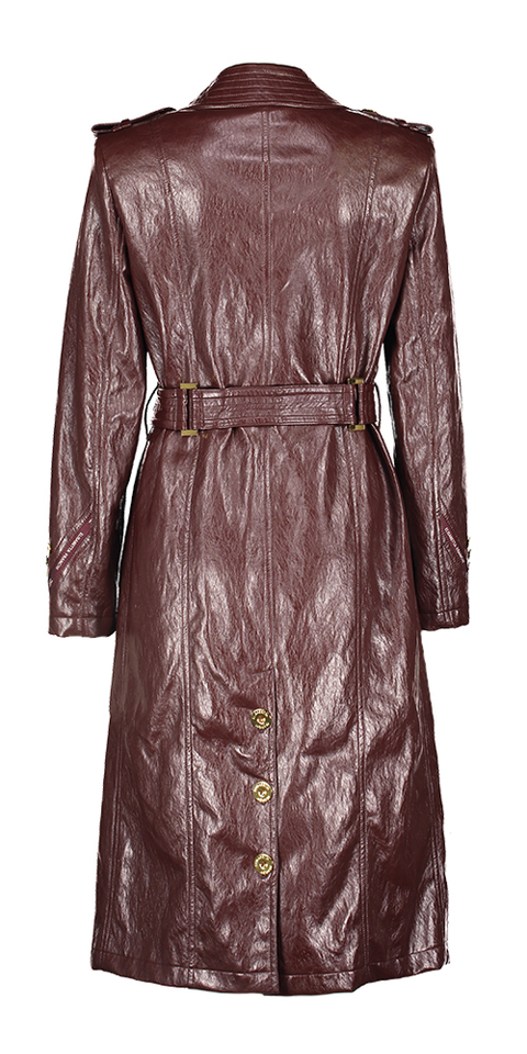 Merlot lange jas met gouden knopen Elisabetta Franchi 