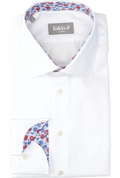 Wit katoenen hemd (regular fit) met lange mouwen Fakts