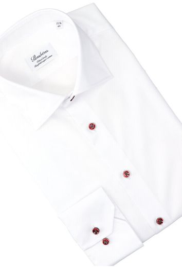 Wit katoenen hemd (slim fit) met lange mouwen Stenströms