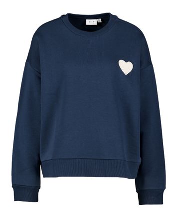 Donkerblauwe sweater met wit hart Visebiha Vila