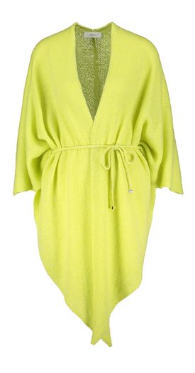 Limoengroene poncho met lint Furore