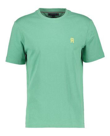 Groene katoenen t-shirt met ronde hals en korte mouwen Tommy Hilfiger